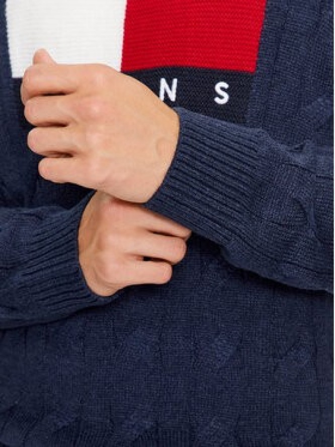 Tommy Jeans Sweter Flag DM0DM17762 Granatowy Relaxed Fit