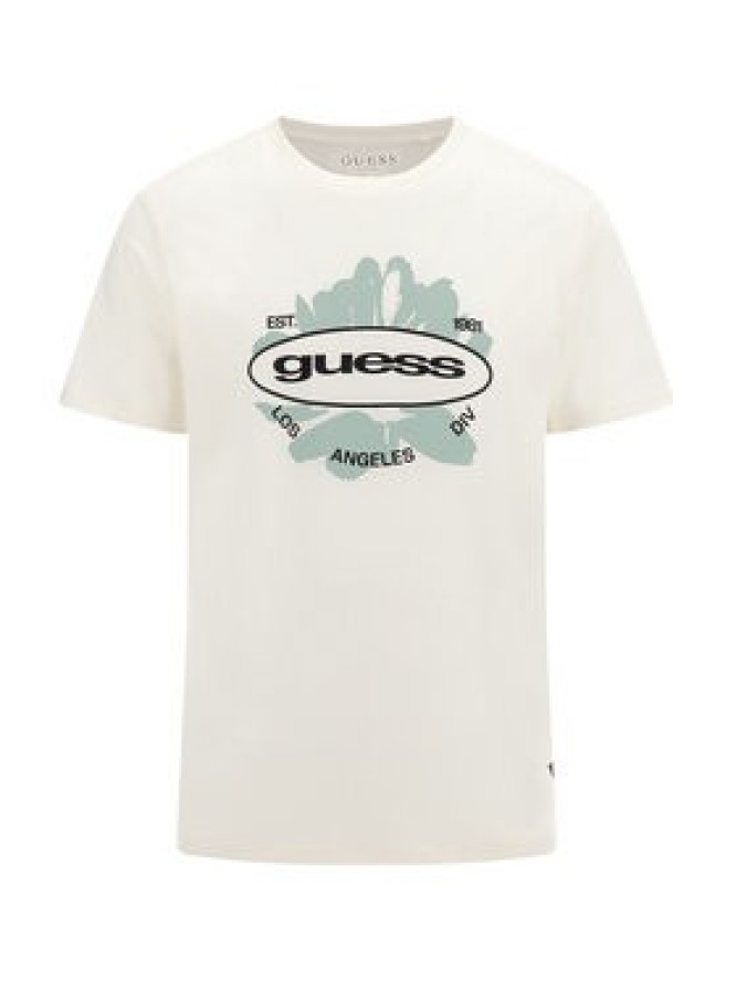 Guess T-Shirt Logo M3GI61 K9RM1 Écru Slim Fit