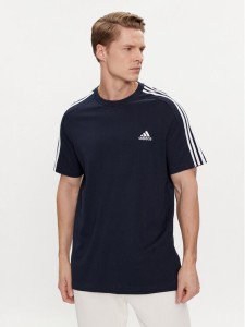 adidas T-Shirt Essentials Single Jersey 3-Stripes T-Shirt IC9335 Niebieski Regular Fit