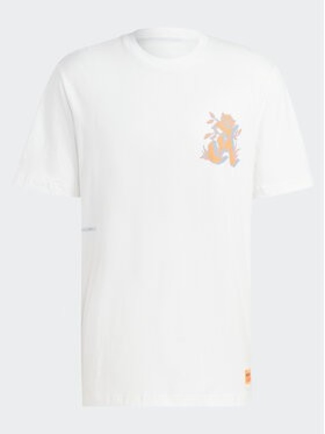 adidas T-Shirt Graphic Glide T-Shirt IB1403 Biały Loose Fit