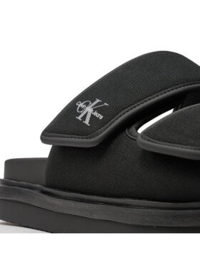 Calvin Klein Jeans Klapki Double Bar Sandal Mtl YM0YM01020 Czarny