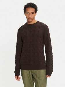 Selected Homme Sweter 16094503 Brązowy Regular Fit