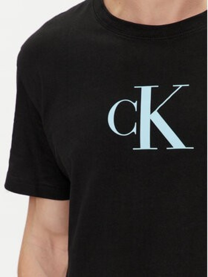 Calvin Klein Swimwear T-Shirt KM0KM00971 Czarny Regular Fit