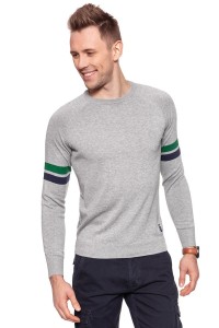 MĘSKI SWETER WRANGLER RAGLAN KNIT MID GREY MEL W8615PR37 112132311