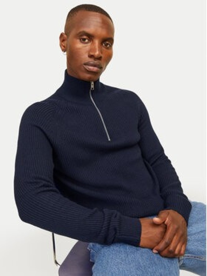 Jack&Jones Sweter Pannel 12258473 Granatowy Regular Fit