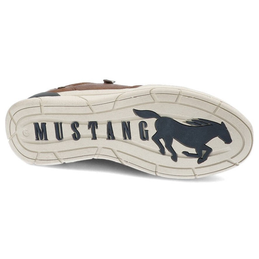 Brązowe Półbuty Mustang Modne Obuwie Męskie
