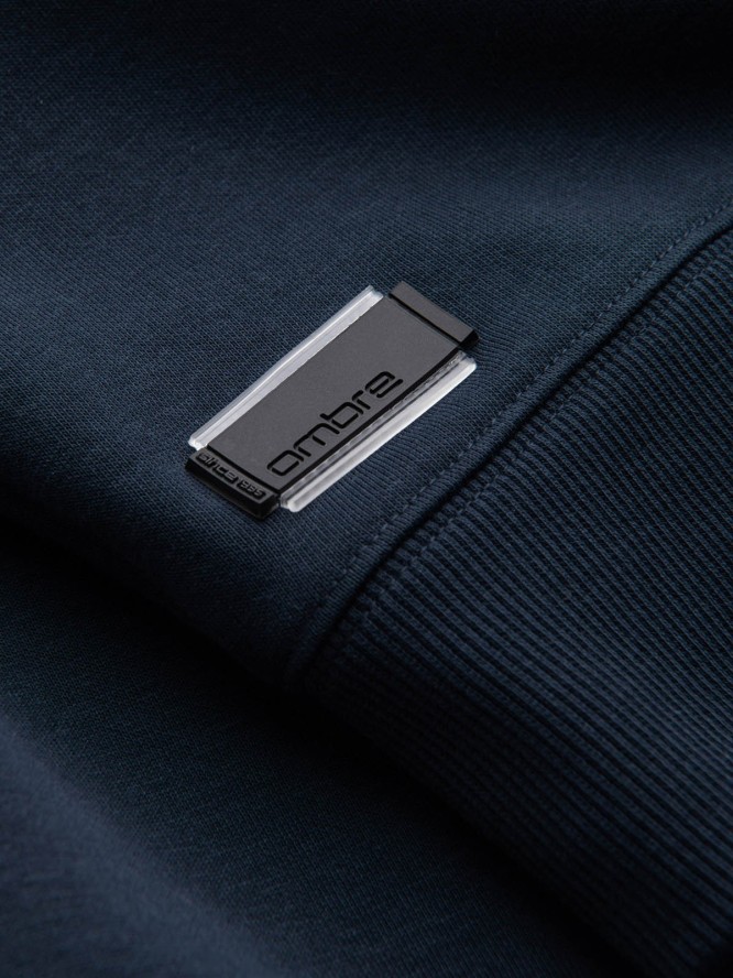 Męska nierozpinana bluza dresowa BASIC – granatowa V1 OM-SSBN-0159 - XXL