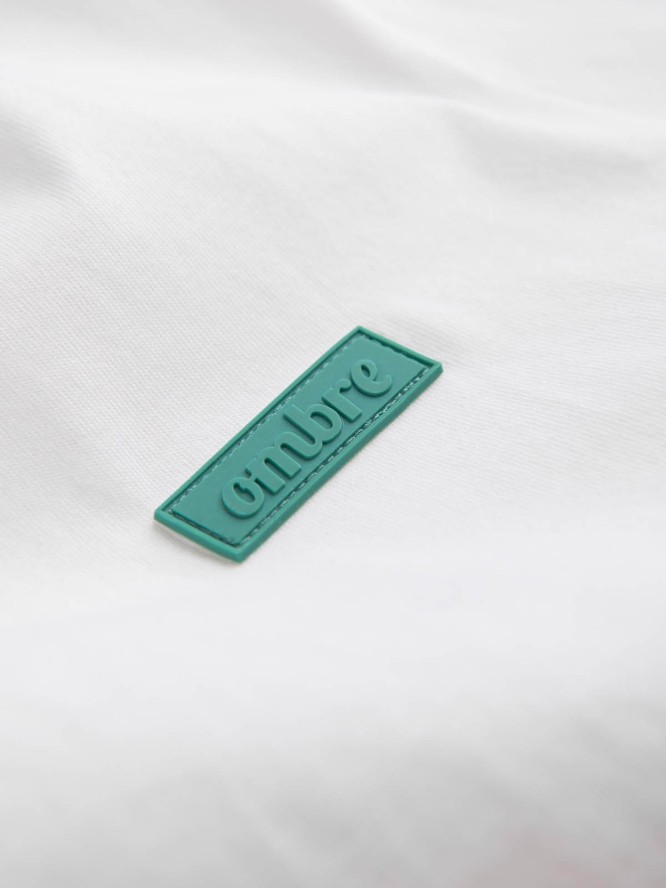 T-shirt męski bawełniany z kontrastową nitką - biały V5 OM-TSCT-0151 - XXL