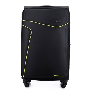 Duża walizka miękka L Solier STL1651 czarno-zielona