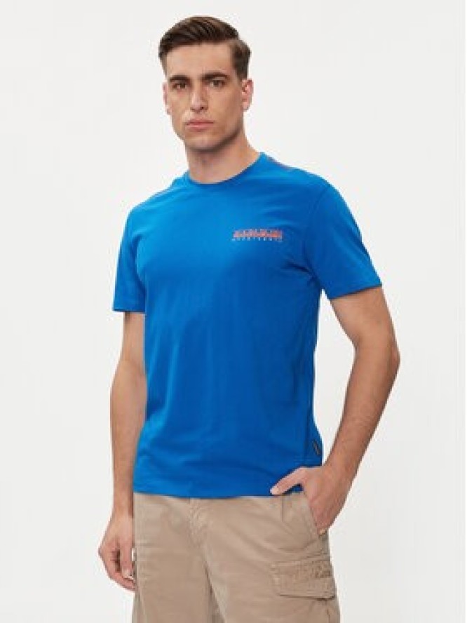 Napapijri T-Shirt S-Gras NP0A4HQN Niebieski Regular Fit