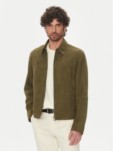 BOSS Kurtka skórzana H-Malbano5 50528014 Zielony Regular Fit