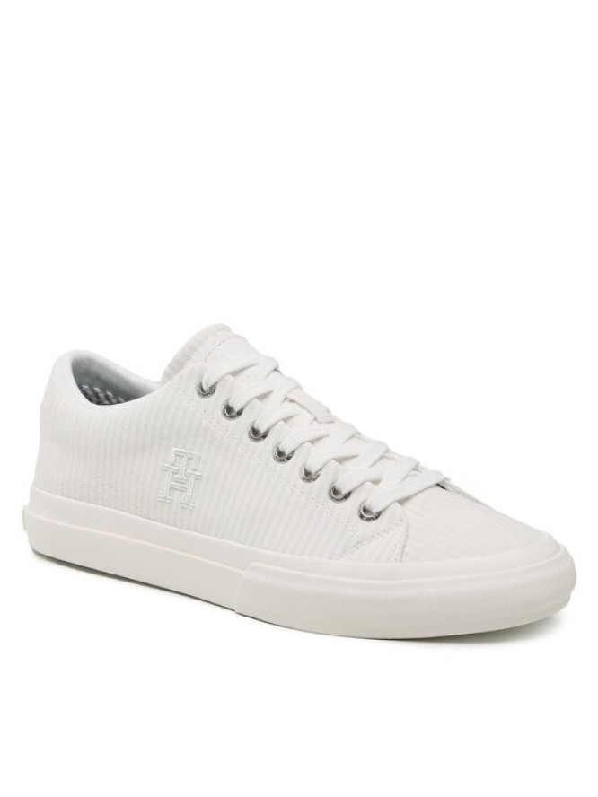 Tommy Hilfiger Tenisówki Th Hi Vulc Street Low Seersucker FM0FM04540 Beżowy