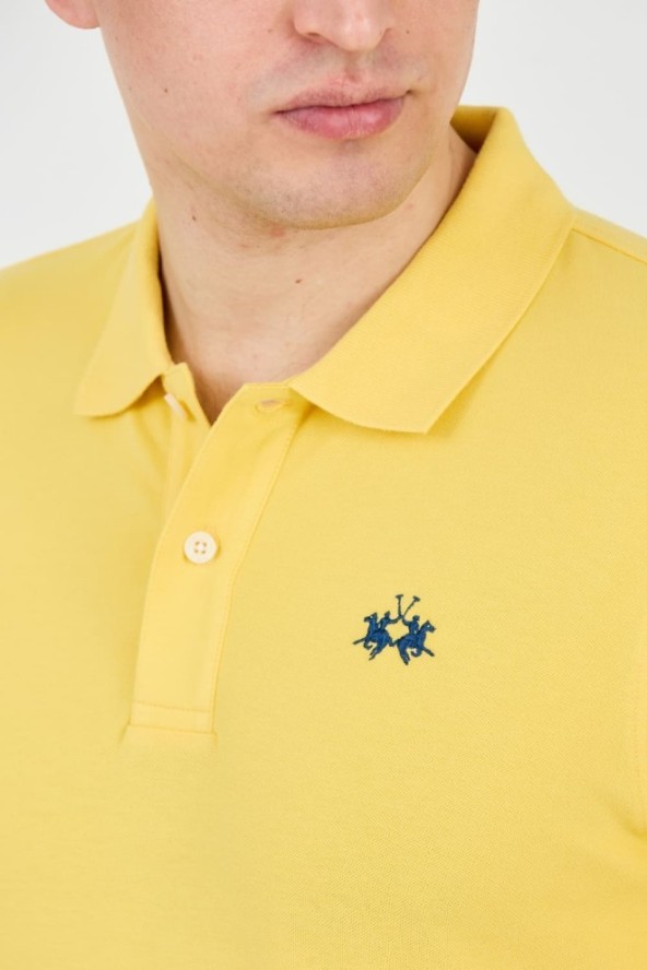 LA MARTINA Żółte polo z małym logo