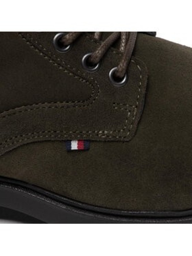 Tommy Hilfiger Kozaki Elevated Rounded Suede Lace Boot FM0FM04185 Zielony