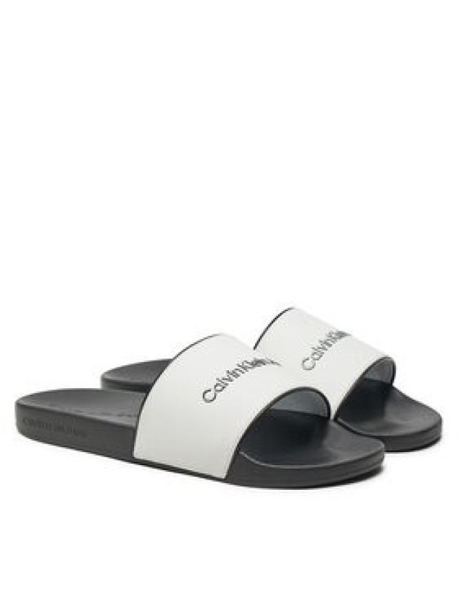 Calvin Klein Jeans Klapki Slide Institutional YM0YM01019 Biały