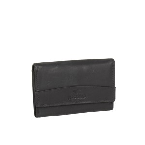 MUSTANG UDINE WALLET UNIWERSALNY SKÓRZANY PORTFEL PREMIUM POJEMNY NA KARTY SKÓRA BLACK 06.102300