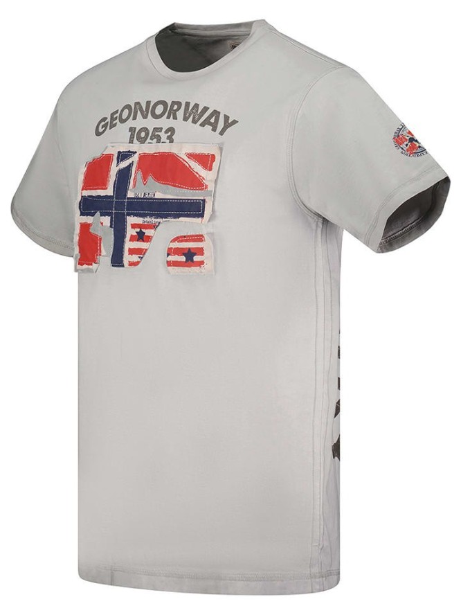 Geographical Norway Koszulka "Jotz" w kolorze jasnoszarym rozmiar: M