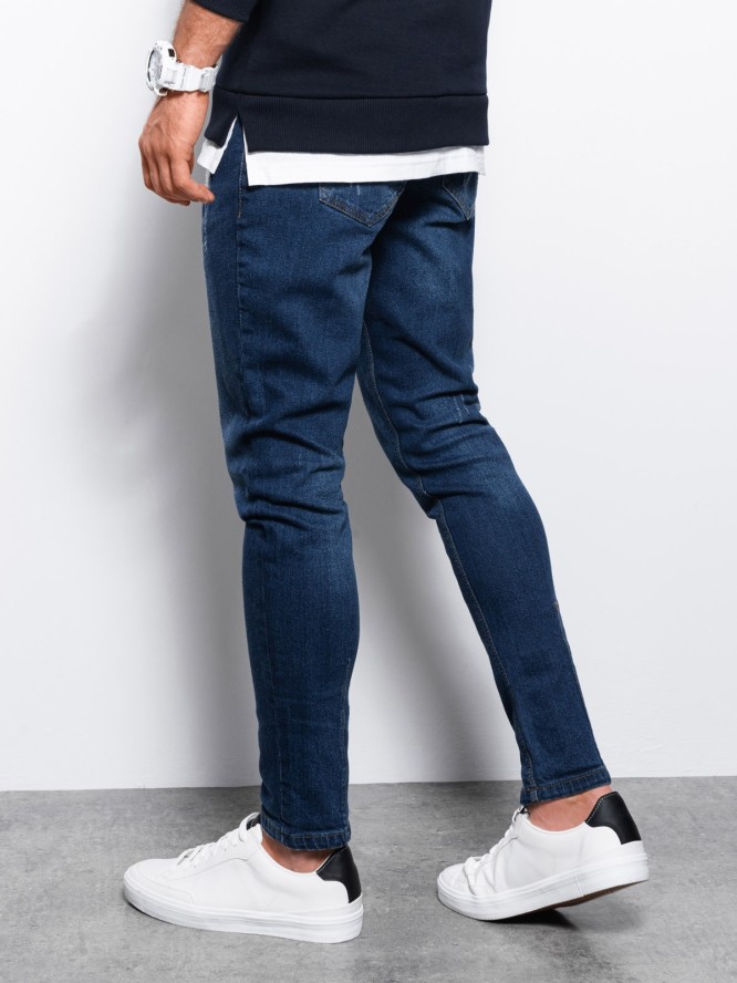 Spodnie męskie jeansowe SKINNY FIT - niebieskie P1060 - XXL