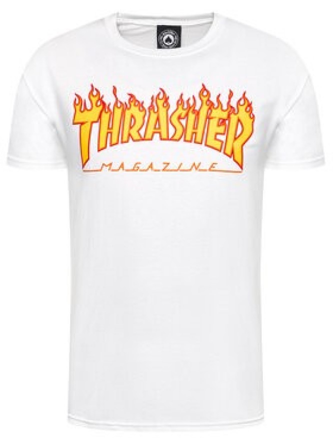 Thrasher T-Shirt Flame Biały Regular Fit