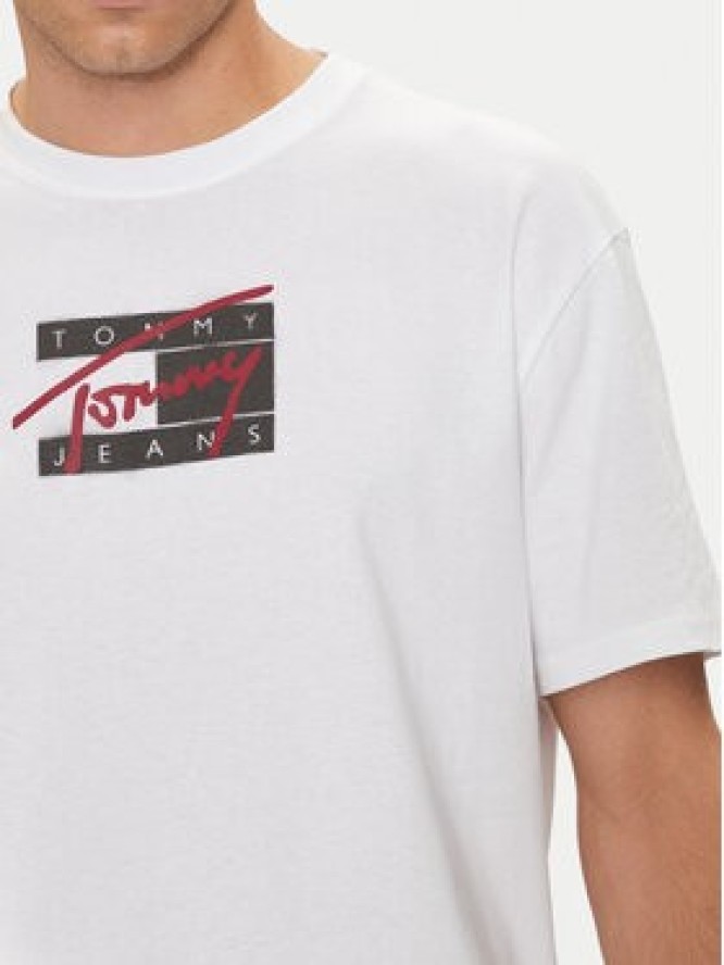 Tommy Jeans T-Shirt Street Sigh Flag DM0DM18528 Biały Regular Fit