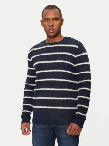 Brave Soul Sweter MK-248OSLO Granatowy Regular Fit