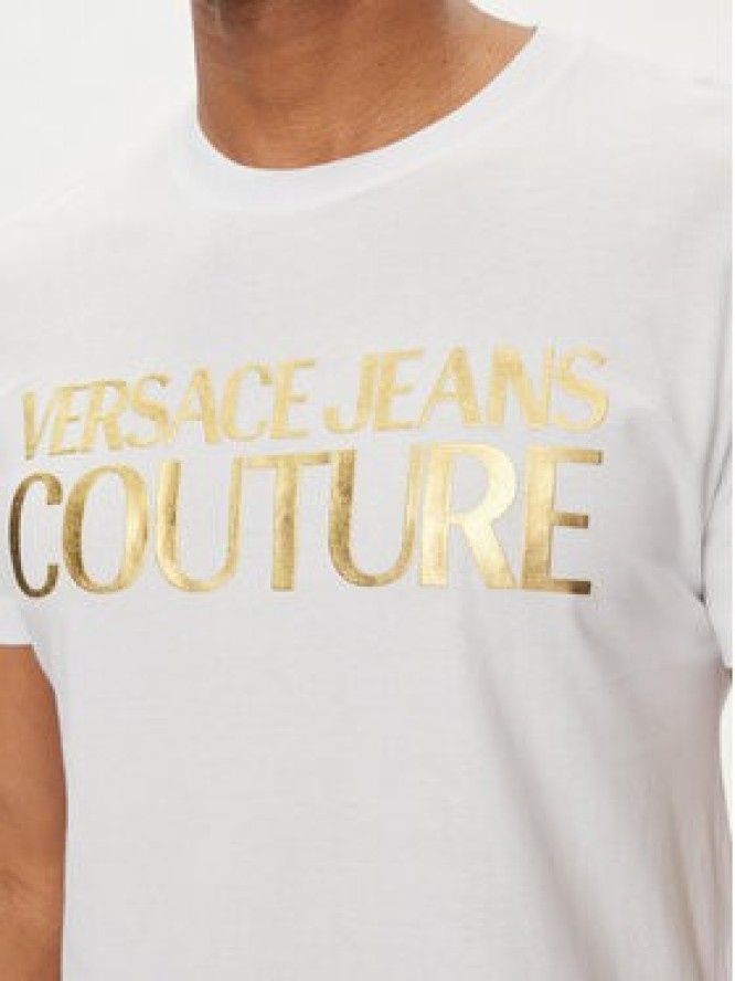 Versace Jeans Couture T-Shirt 76GAHT00 Biały Regular Fit