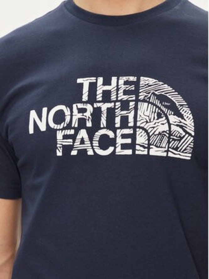 The North Face T-Shirt Woodcut Dome NF0A87NX Granatowy Regular Fit