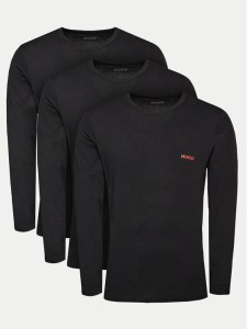 Hugo Komplet 3 longsleeve 50492631 Czarny Regular Fit