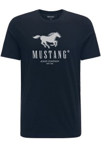 MUSTANG ALEX C PRINT MĘSKI T-SHIRT KOSZULKA LOGO TEE DARK SAPPHIRE 1015051 4136