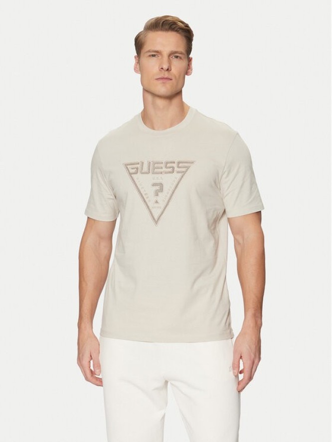 Guess T-Shirt Z5RI03 I3Z14 Beżowy Regular Fit