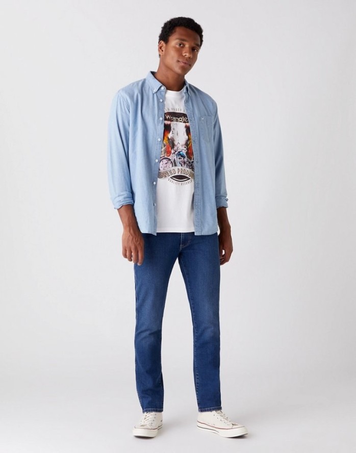 MĘSKI T-SHIRT WRANGLER SS SEASONAL TEE REAL WHITE W7ADGFXW1 112131330