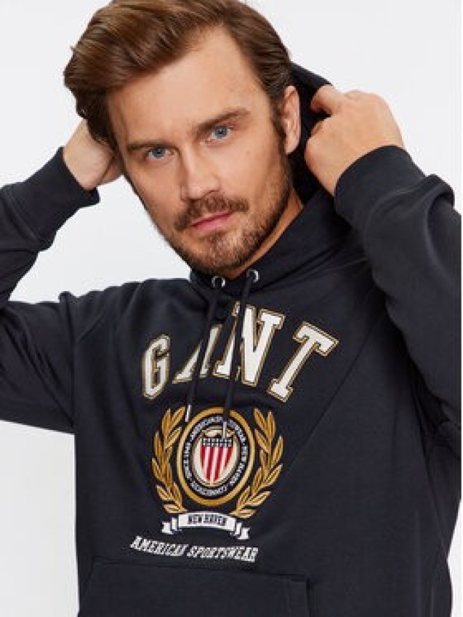 Gant Bluza Crest Hoodie 2006069 Czarny Relaxed Fit