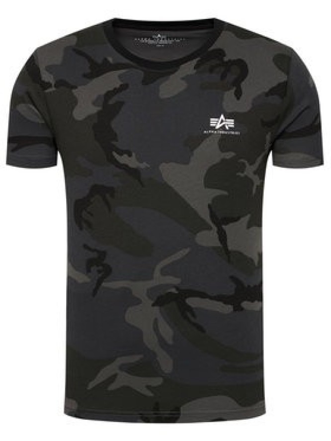 Alpha Industries T-Shirt Basic T Small Logo Camo 188505C Szary Regular Fit