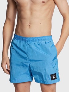 Calvin Klein Swimwear Szorty kąpielowe KM0KM00819 Niebieski Regular Fit