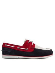 Tommy Hilfiger Mokasyny Th Boat Shoe Core Rwb Suede FM0FM04630 Granatowy