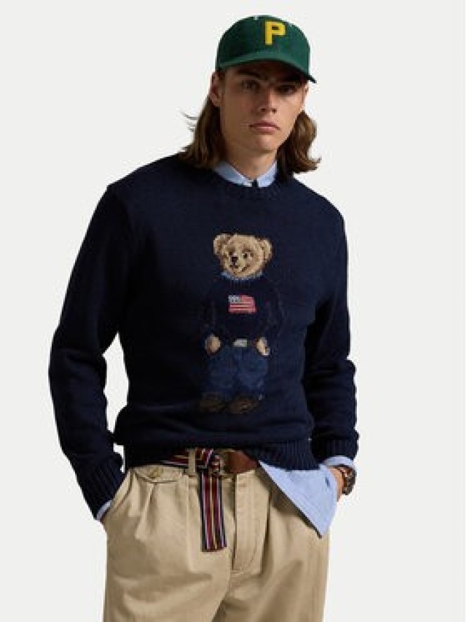 Polo Ralph Lauren Sweter 710946137001 Granatowy Regular Fit