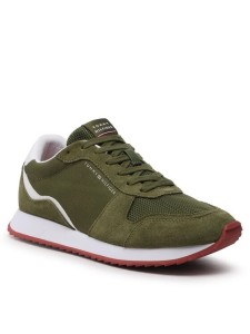 Tommy Hilfiger Sneakersy Runner Evo Mix FM0FM04478 Zielony