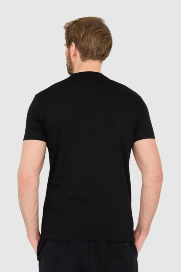 DSQUARED2 Czarny bawełniany t-shirt z dużym logo