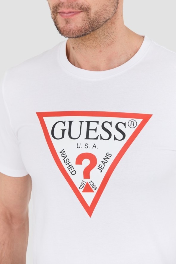 GUESS Biały t-shirt Original Logo Tee