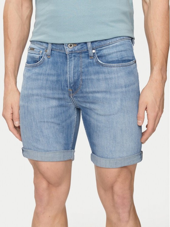 Pepe Jeans Szorty jeansowe Slim Short PM801080MN8 Niebieski Slim Fit