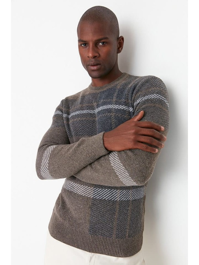 trendyol Sweter w kolorze szarobrązowym rozmiar: M
