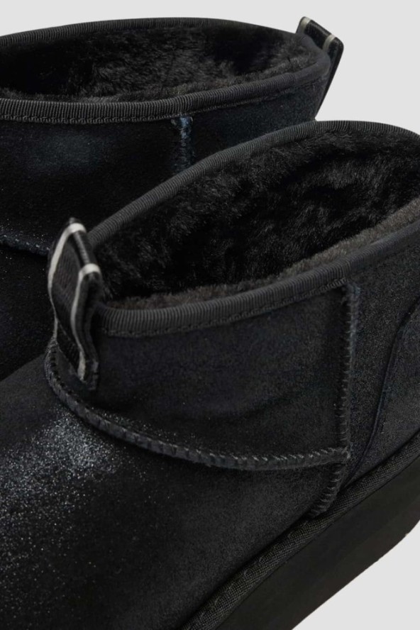 KARL LAGERFELD Czarne botki zamszowe THERMO Lo Slip On Boot