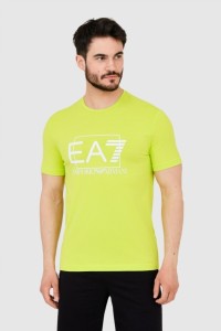 EA7 Zielony męski t-shirt z dużym białym logo