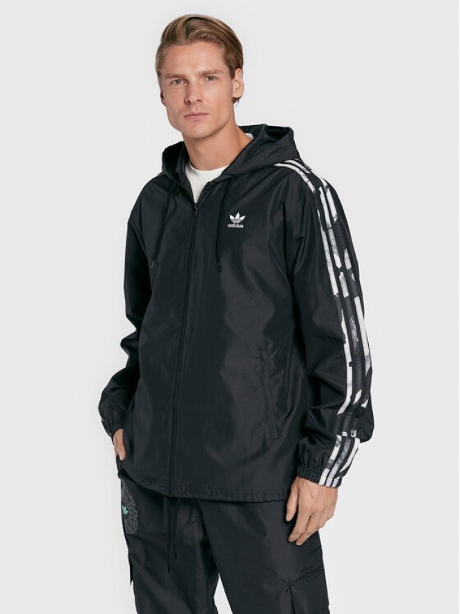 adidas Kurtka przejściowa Camo Series HK5139 Czarny Relaxed Fit