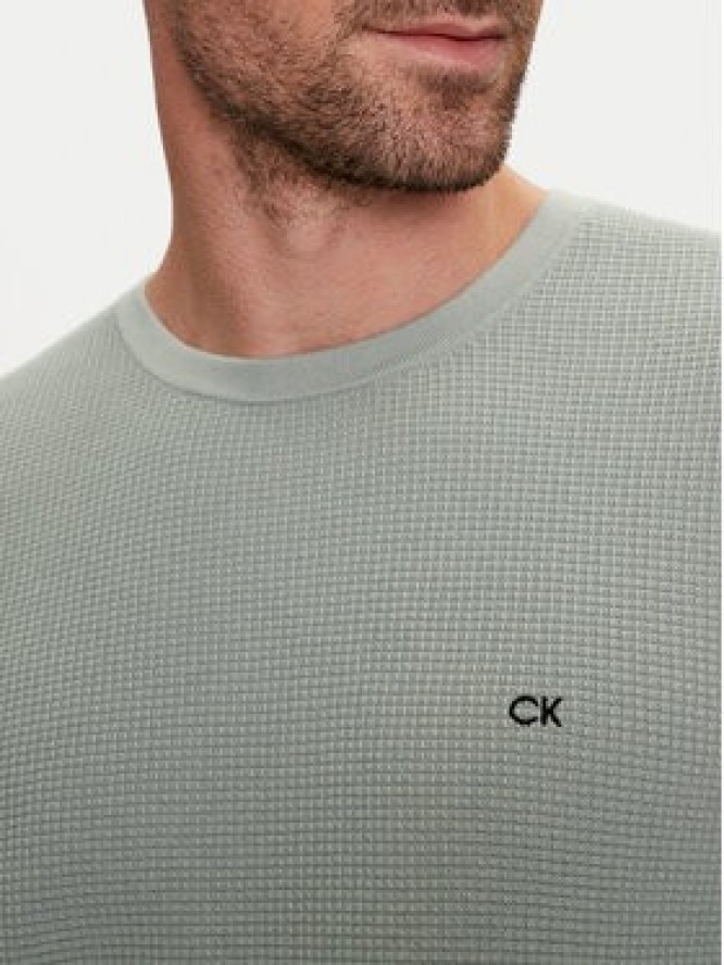 Calvin Klein Sweter K10K113031 Zielony Regular Fit