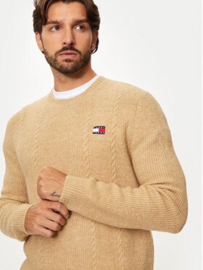 Tommy Jeans Sweter DM0DM19440 Beżowy Regular Fit