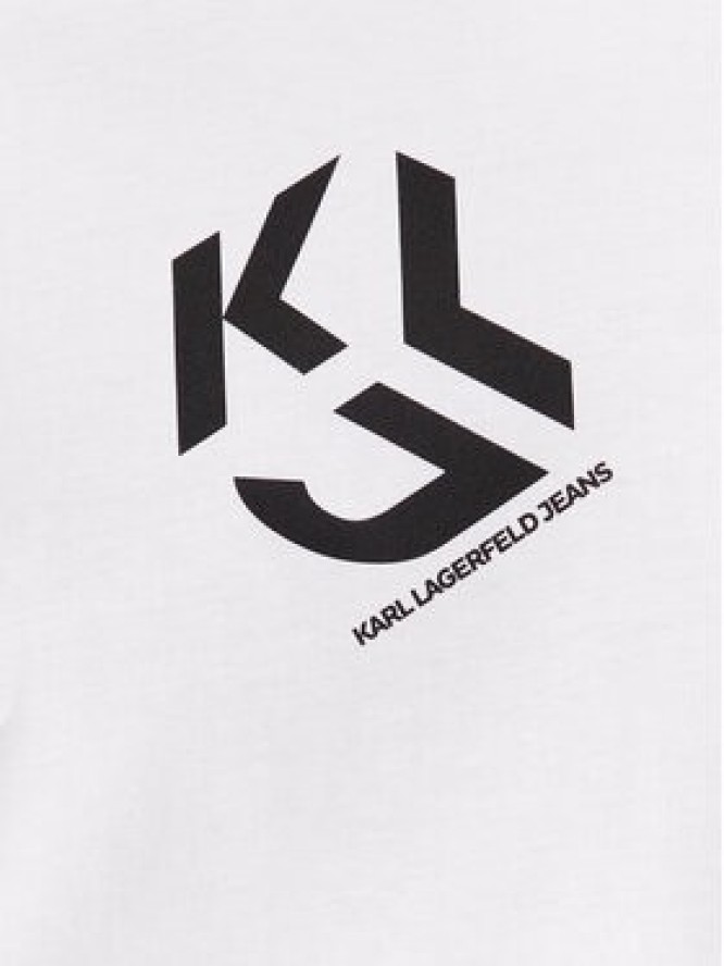 KARL LAGERFELD T-Shirt Klj Regular Monogram Sslv Tee 236D1704 Biały Regular Fit