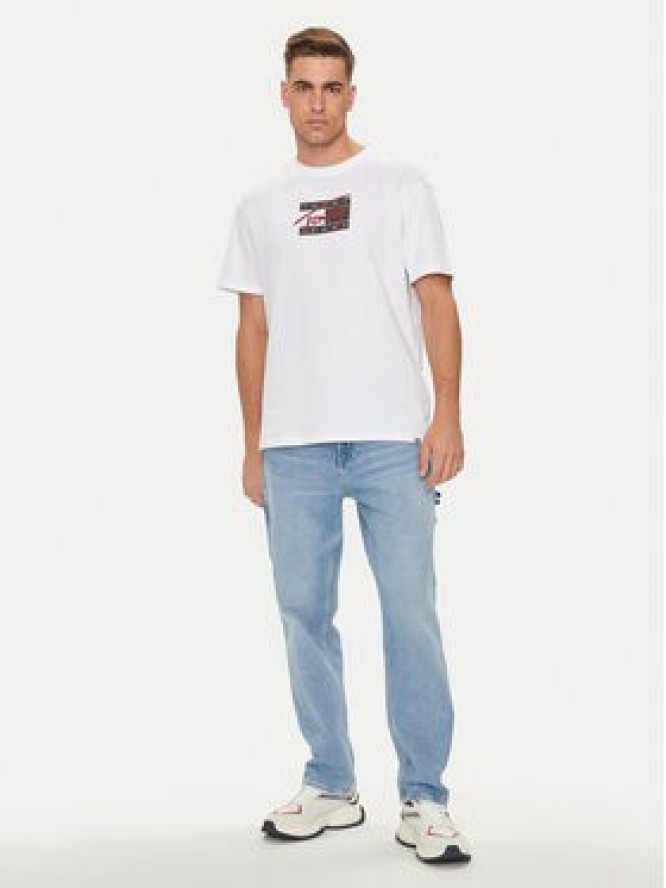 Tommy Jeans T-Shirt Street Sigh Flag DM0DM18528 Biały Regular Fit