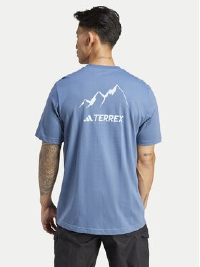 adidas T-Shirt Terrex Graphic MTN 2.0 IM8354 Niebieski Regular Fit