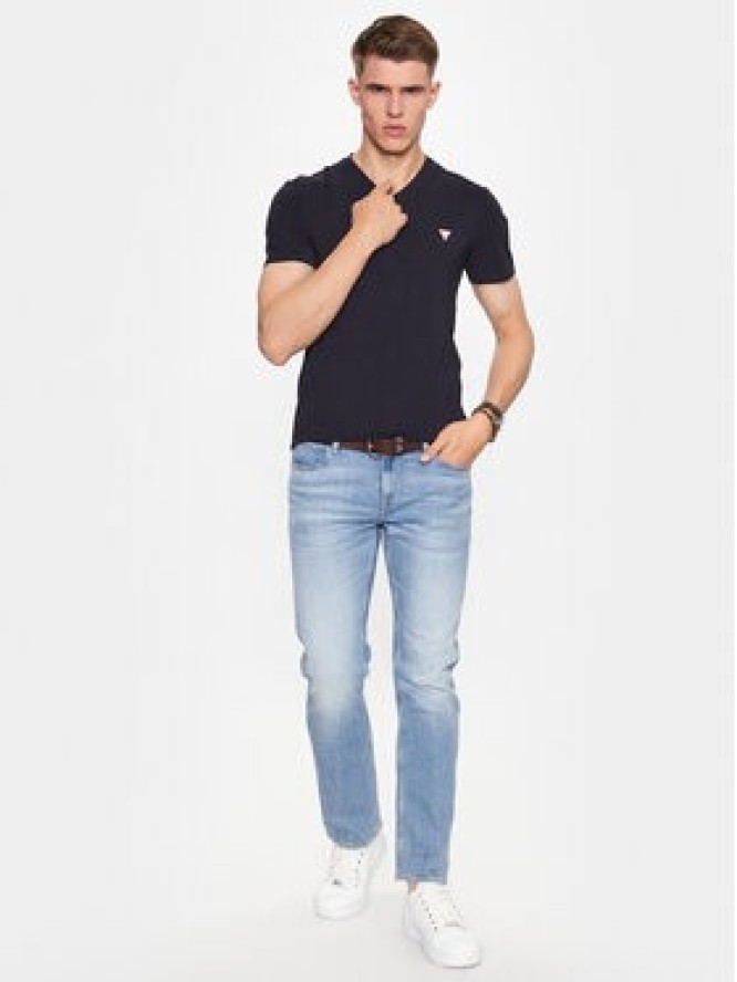 Guess T-Shirt M2YI32 J1314 Granatowy Slim Fit